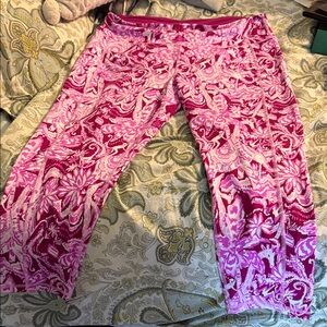 Lilly Pulitzer Vibrant Pink and White Kids Leggings